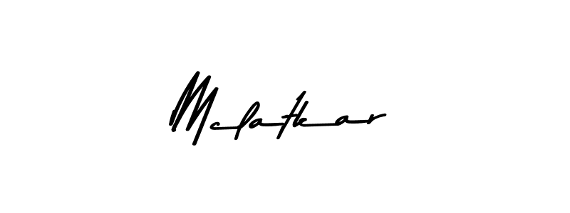 How to make Mclatkar name signature. Use Asem Kandis PERSONAL USE style for creating short signs online. This is the latest handwritten sign. Mclatkar signature style 9 images and pictures png