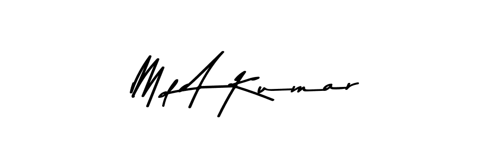 How to make Md A Kumar name signature. Use Asem Kandis PERSONAL USE style for creating short signs online. This is the latest handwritten sign. Md A Kumar signature style 9 images and pictures png