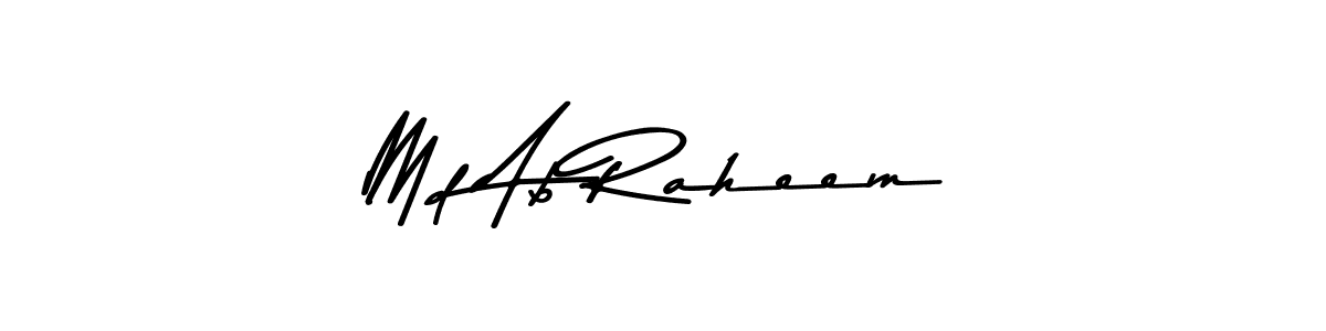 Create a beautiful signature design for name Md Ab Raheem. With this signature (Asem Kandis PERSONAL USE) fonts, you can make a handwritten signature for free. Md Ab Raheem signature style 9 images and pictures png