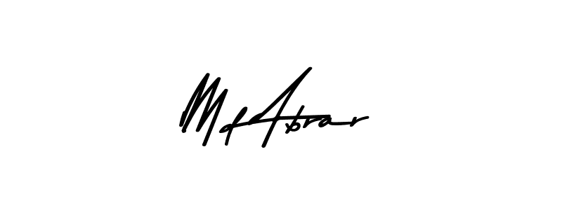 How to make Md Abrar name signature. Use Asem Kandis PERSONAL USE style for creating short signs online. This is the latest handwritten sign. Md Abrar signature style 9 images and pictures png