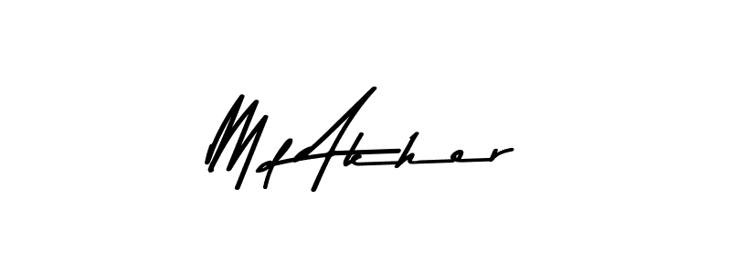 Design your own signature with our free online signature maker. With this signature software, you can create a handwritten (Asem Kandis PERSONAL USE) signature for name Md Akher. Md Akher signature style 9 images and pictures png