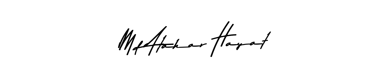 How to make Md Atahar Hayat name signature. Use Asem Kandis PERSONAL USE style for creating short signs online. This is the latest handwritten sign. Md Atahar Hayat signature style 9 images and pictures png