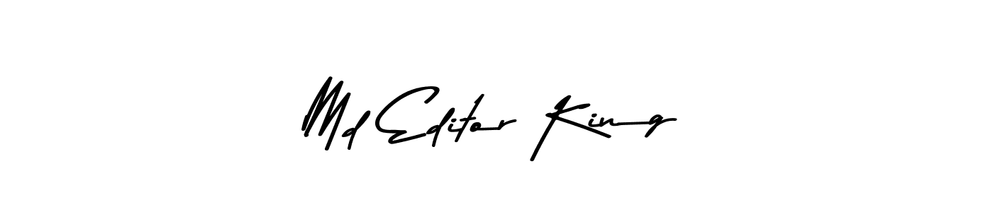 Use a signature maker to create a handwritten signature online. With this signature software, you can design (Asem Kandis PERSONAL USE) your own signature for name Md Editor King. Md Editor King signature style 9 images and pictures png