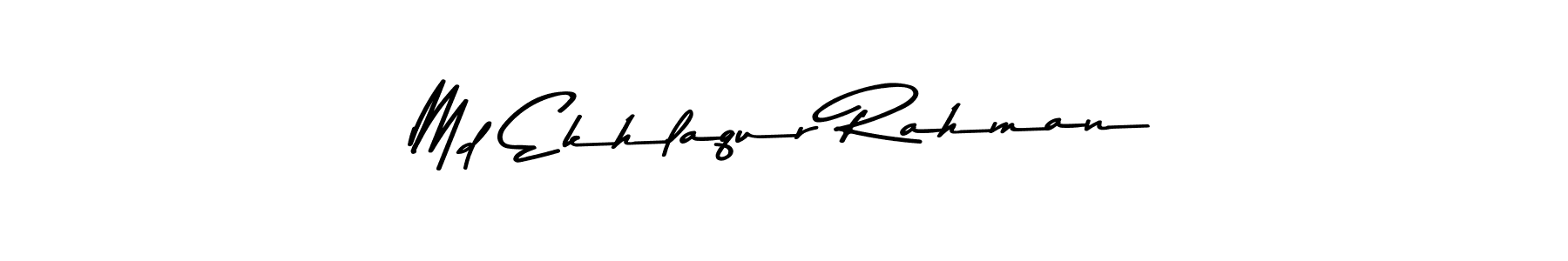 How to make Md Ekhlaqur Rahman name signature. Use Asem Kandis PERSONAL USE style for creating short signs online. This is the latest handwritten sign. Md Ekhlaqur Rahman signature style 9 images and pictures png