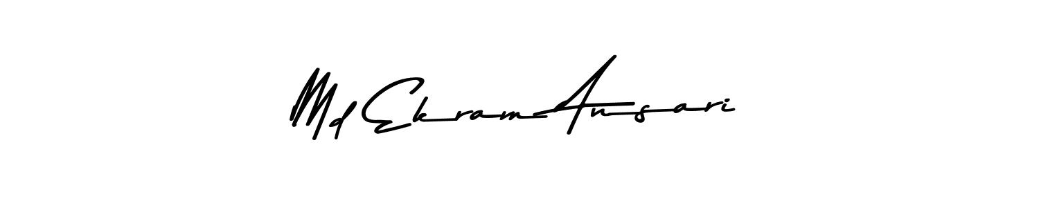 Asem Kandis PERSONAL USE is a professional signature style that is perfect for those who want to add a touch of class to their signature. It is also a great choice for those who want to make their signature more unique. Get Md Ekram Ansari name to fancy signature for free. Md Ekram Ansari signature style 9 images and pictures png