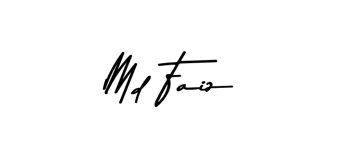 How to make Md Faiz name signature. Use Asem Kandis PERSONAL USE style for creating short signs online. This is the latest handwritten sign. Md Faiz signature style 9 images and pictures png