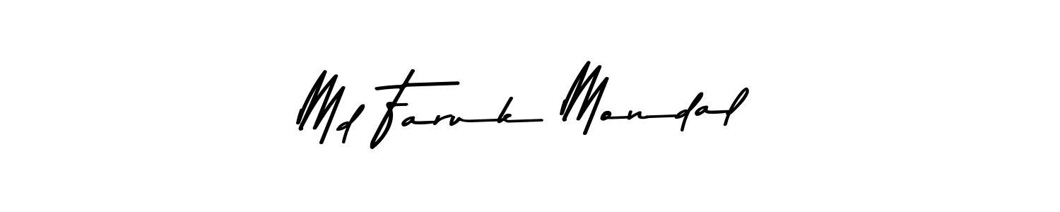 How to make Md Faruk Mondal name signature. Use Asem Kandis PERSONAL USE style for creating short signs online. This is the latest handwritten sign. Md Faruk Mondal signature style 9 images and pictures png