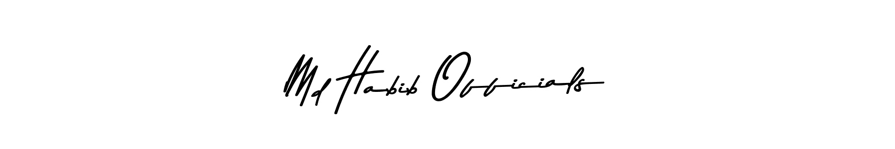 How to Draw Md Habib Officials signature style? Asem Kandis PERSONAL USE is a latest design signature styles for name Md Habib Officials. Md Habib Officials signature style 9 images and pictures png