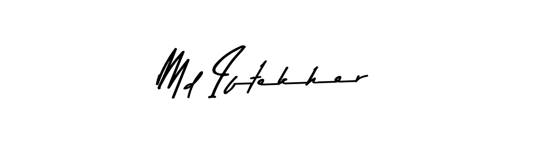 Create a beautiful signature design for name Md Iftekher. With this signature (Asem Kandis PERSONAL USE) fonts, you can make a handwritten signature for free. Md Iftekher signature style 9 images and pictures png