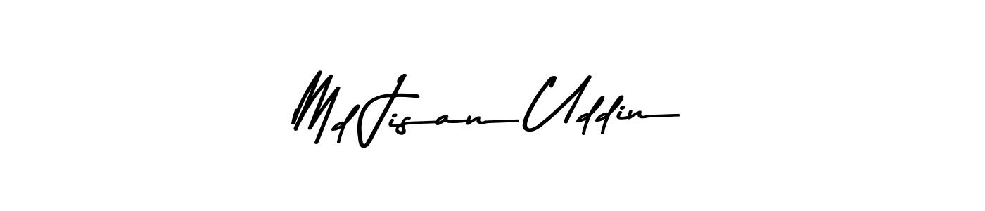 How to make Md Jisan Uddin name signature. Use Asem Kandis PERSONAL USE style for creating short signs online. This is the latest handwritten sign. Md Jisan Uddin signature style 9 images and pictures png