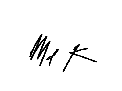 Use a signature maker to create a handwritten signature online. With this signature software, you can design (Asem Kandis PERSONAL USE) your own signature for name Md K. Md K signature style 9 images and pictures png