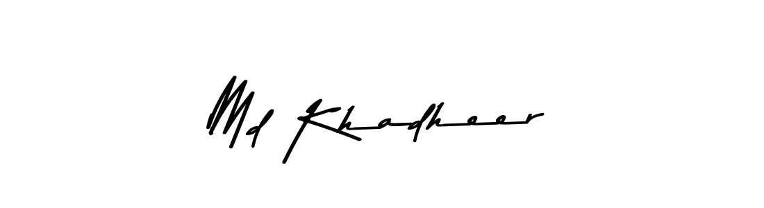 This is the best signature style for the Md Khadheer name. Also you like these signature font (Asem Kandis PERSONAL USE). Mix name signature. Md Khadheer signature style 9 images and pictures png