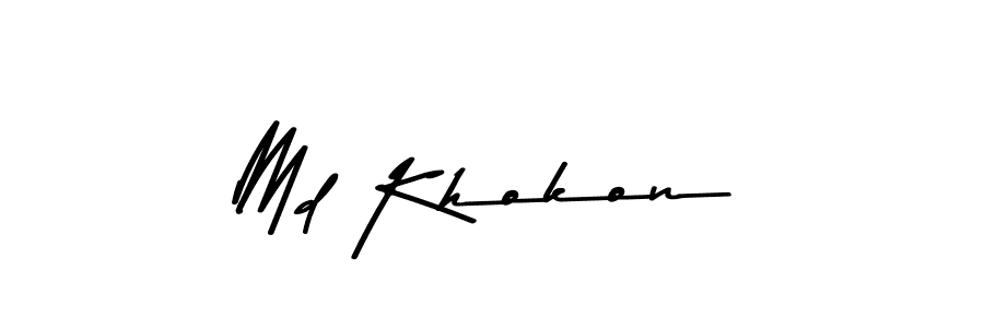 Design your own signature with our free online signature maker. With this signature software, you can create a handwritten (Asem Kandis PERSONAL USE) signature for name Md Khokon. Md Khokon signature style 9 images and pictures png