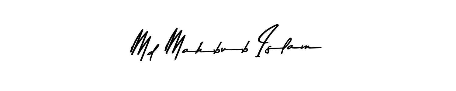 How to make Md Mahbub Islam name signature. Use Asem Kandis PERSONAL USE style for creating short signs online. This is the latest handwritten sign. Md Mahbub Islam signature style 9 images and pictures png
