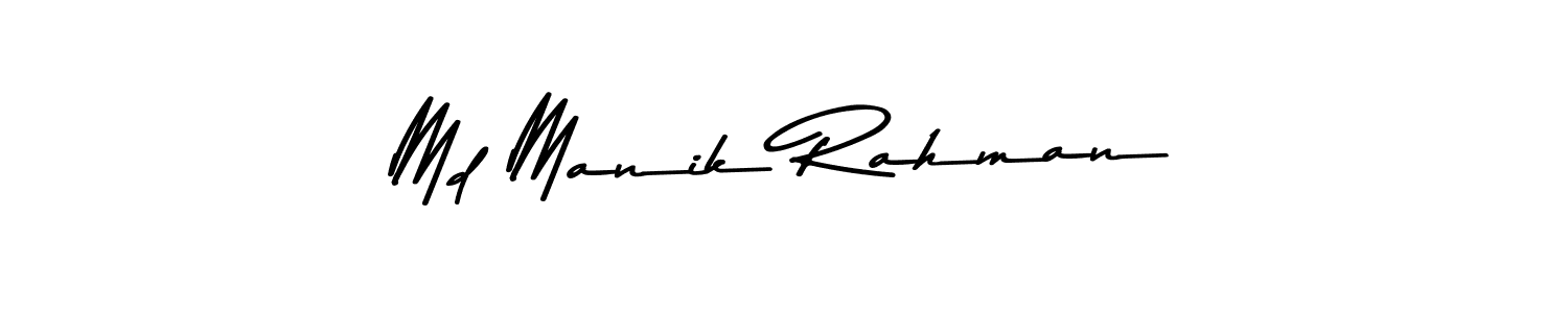 Create a beautiful signature design for name Md Manik Rahman. With this signature (Asem Kandis PERSONAL USE) fonts, you can make a handwritten signature for free. Md Manik Rahman signature style 9 images and pictures png