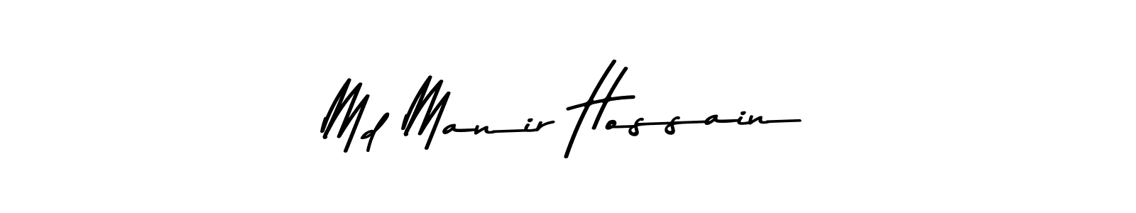 How to make Md Manir Hossain name signature. Use Asem Kandis PERSONAL USE style for creating short signs online. This is the latest handwritten sign. Md Manir Hossain signature style 9 images and pictures png