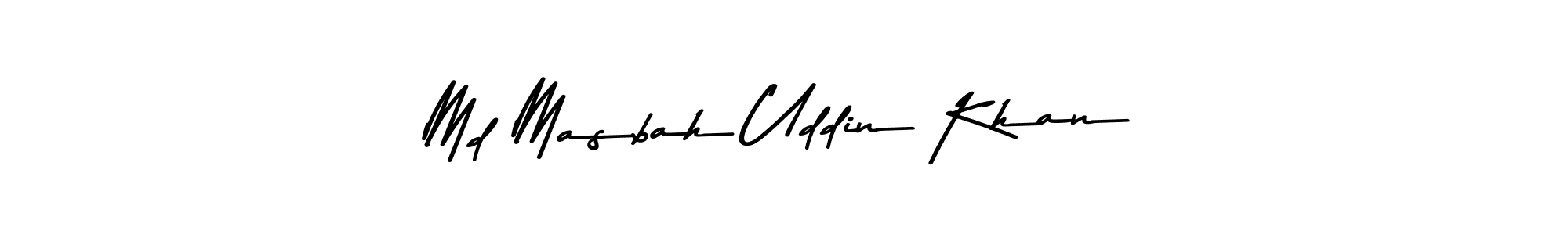 How to make Md Masbah Uddin Khan name signature. Use Asem Kandis PERSONAL USE style for creating short signs online. This is the latest handwritten sign. Md Masbah Uddin Khan signature style 9 images and pictures png