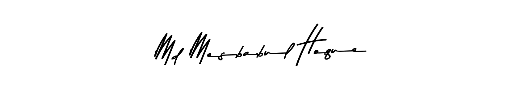 The best way (Asem Kandis PERSONAL USE) to make a short signature is to pick only two or three words in your name. The name Md Mesbabul Hoque include a total of six letters. For converting this name. Md Mesbabul Hoque signature style 9 images and pictures png