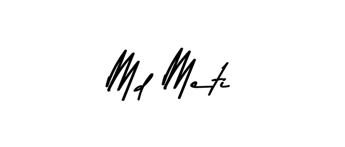 Create a beautiful signature design for name Md Meti. With this signature (Asem Kandis PERSONAL USE) fonts, you can make a handwritten signature for free. Md Meti signature style 9 images and pictures png