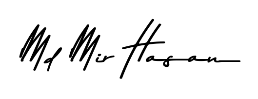 The Asem Kandis PERSONAL USE font transforms the name Md Mir Hasan into an executive sign with sharp precision and distinguished character. Md Mir Hasan signature style 9 images and pictures png