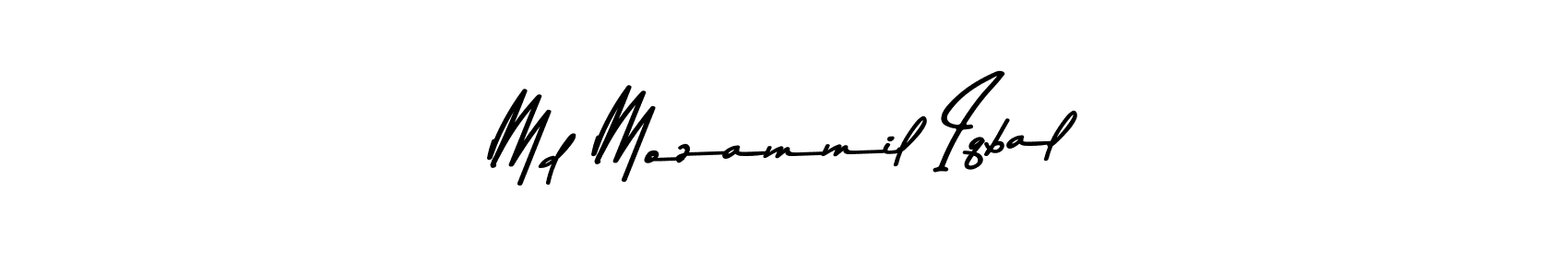 Create a beautiful signature design for name Md Mozammil Iqbal. With this signature (Asem Kandis PERSONAL USE) fonts, you can make a handwritten signature for free. Md Mozammil Iqbal signature style 9 images and pictures png