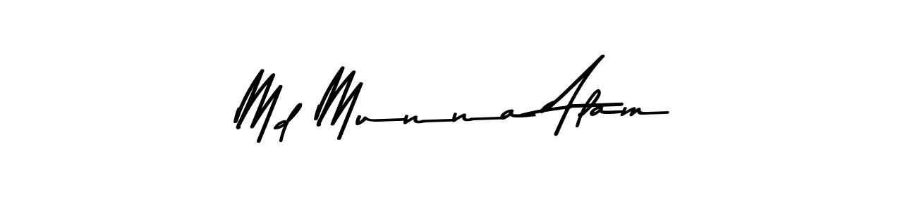 Create a beautiful signature design for name Md Munna Alam. With this signature (Asem Kandis PERSONAL USE) fonts, you can make a handwritten signature for free. Md Munna Alam signature style 9 images and pictures png