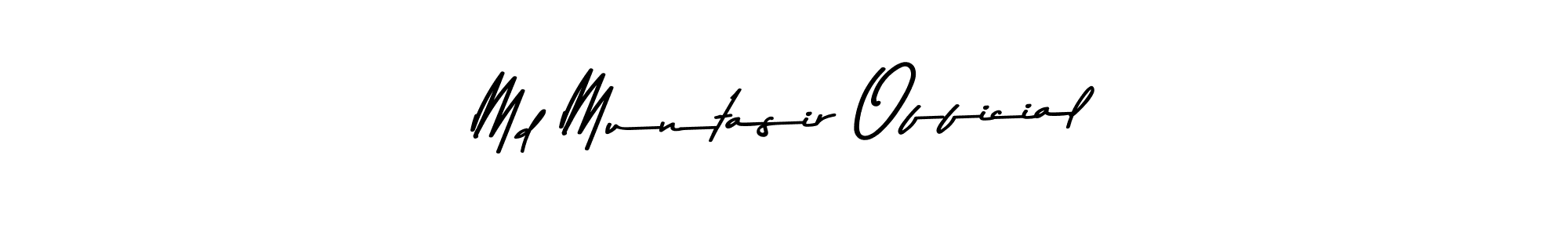 Create a beautiful signature design for name Md Muntasir Official. With this signature (Asem Kandis PERSONAL USE) fonts, you can make a handwritten signature for free. Md Muntasir Official signature style 9 images and pictures png