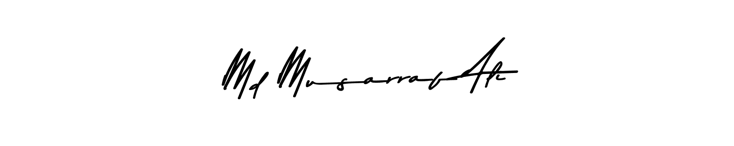 How to make Md Musarraf Ali name signature. Use Asem Kandis PERSONAL USE style for creating short signs online. This is the latest handwritten sign. Md Musarraf Ali signature style 9 images and pictures png
