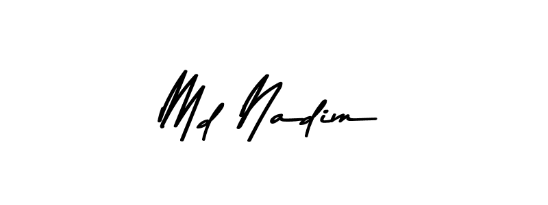 Make a beautiful signature design for name Md Nadim. With this signature (Asem Kandis PERSONAL USE) style, you can create a handwritten signature for free. Md Nadim signature style 9 images and pictures png