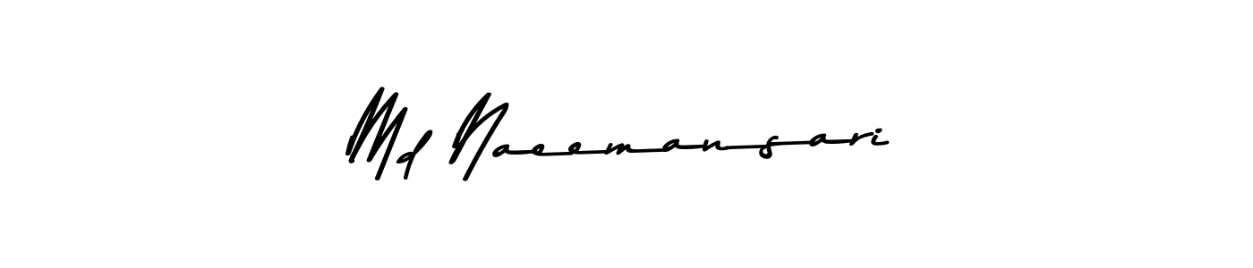 Create a beautiful signature design for name Md Naeemansari. With this signature (Asem Kandis PERSONAL USE) fonts, you can make a handwritten signature for free. Md Naeemansari signature style 9 images and pictures png