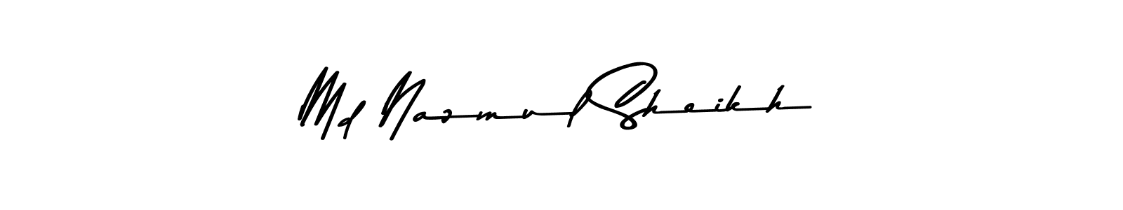 How to make Md Nazmul Sheikh name signature. Use Asem Kandis PERSONAL USE style for creating short signs online. This is the latest handwritten sign. Md Nazmul Sheikh signature style 9 images and pictures png