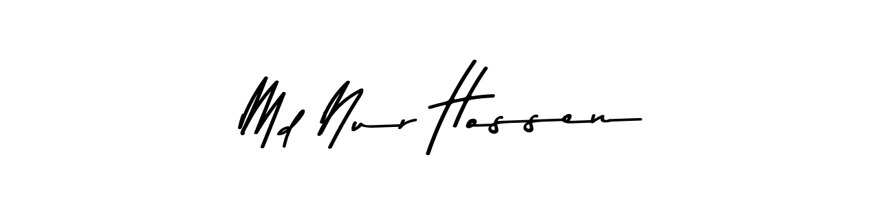 The best way (Asem Kandis PERSONAL USE) to make a short signature is to pick only two or three words in your name. The name Md Nur Hossen include a total of six letters. For converting this name. Md Nur Hossen signature style 9 images and pictures png