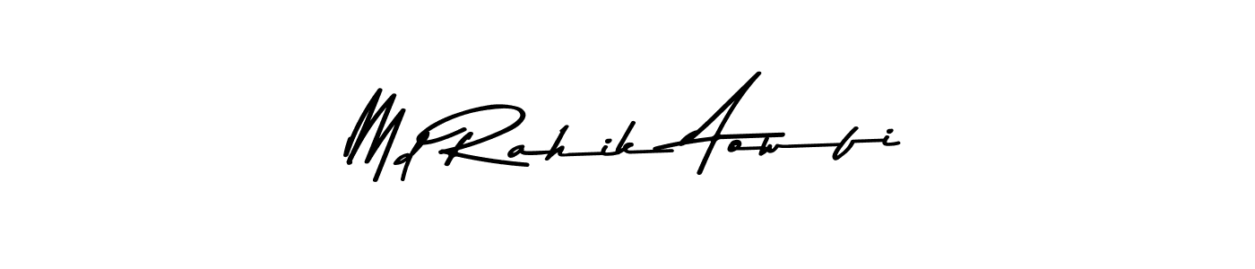 How to make Md Rahik Aowfi name signature. Use Asem Kandis PERSONAL USE style for creating short signs online. This is the latest handwritten sign. Md Rahik Aowfi signature style 9 images and pictures png