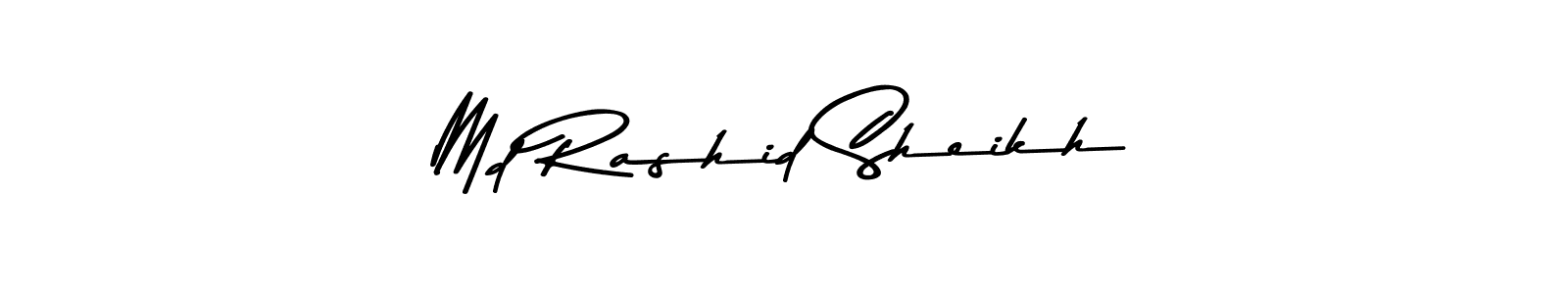 This is the best signature style for the Md Rashid Sheikh name. Also you like these signature font (Asem Kandis PERSONAL USE). Mix name signature. Md Rashid Sheikh signature style 9 images and pictures png