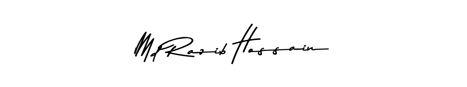 How to make Md Razib Hossain name signature. Use Asem Kandis PERSONAL USE style for creating short signs online. This is the latest handwritten sign. Md Razib Hossain signature style 9 images and pictures png