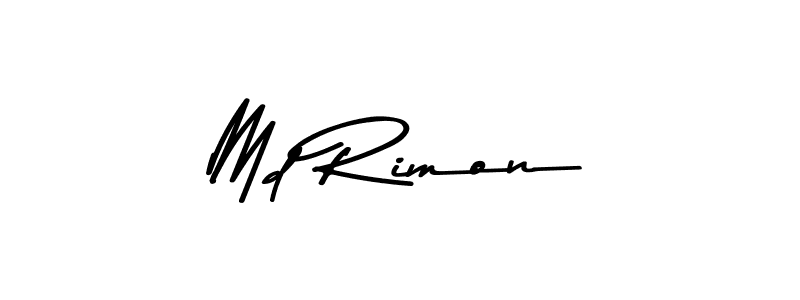 How to make Md Rimon name signature. Use Asem Kandis PERSONAL USE style for creating short signs online. This is the latest handwritten sign. Md Rimon signature style 9 images and pictures png