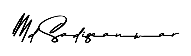 Designed for modern professionals: Md Sadiqeanwar name signature crafted with Asem Kandis PERSONAL USE script. Ready for digital PDF workflows. Md Sadiqeanwar signature style 9 images and pictures png