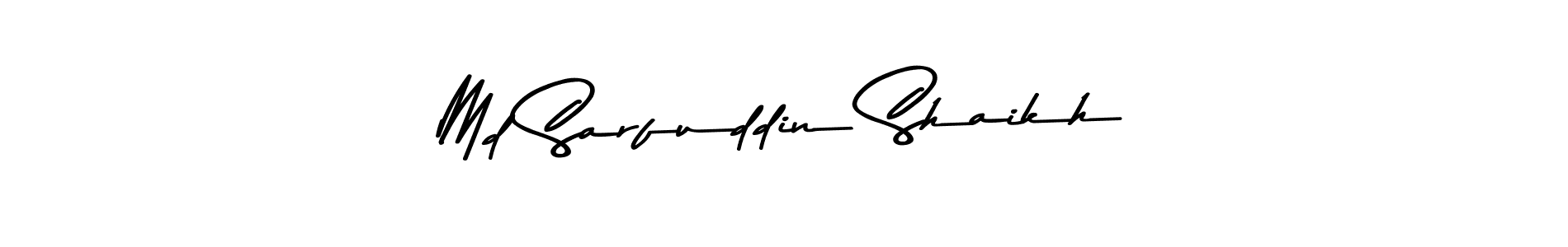 Create a beautiful signature design for name Md Sarfuddin Shaikh. With this signature (Asem Kandis PERSONAL USE) fonts, you can make a handwritten signature for free. Md Sarfuddin Shaikh signature style 9 images and pictures png