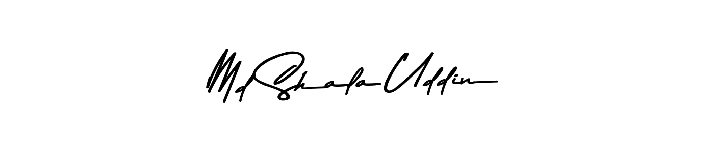 How to make Md Shala Uddin name signature. Use Asem Kandis PERSONAL USE style for creating short signs online. This is the latest handwritten sign. Md Shala Uddin signature style 9 images and pictures png