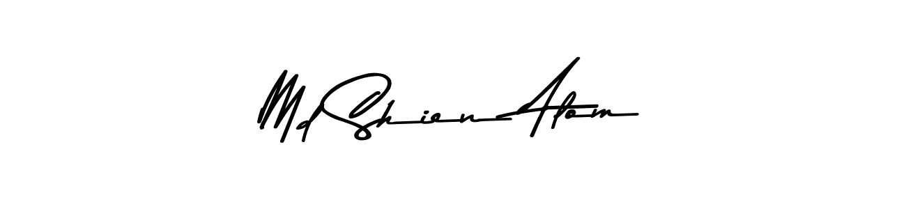 This is the best signature style for the Md Shien Alom name. Also you like these signature font (Asem Kandis PERSONAL USE). Mix name signature. Md Shien Alom signature style 9 images and pictures png