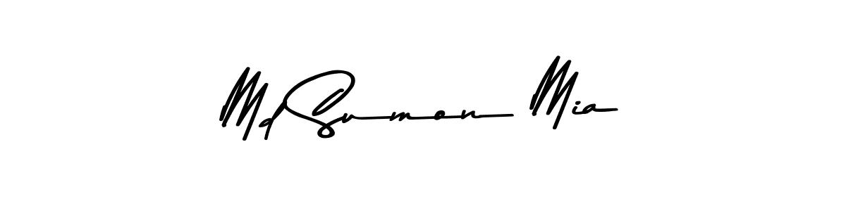 How to make Md Sumon Mia name signature. Use Asem Kandis PERSONAL USE style for creating short signs online. This is the latest handwritten sign. Md Sumon Mia signature style 9 images and pictures png