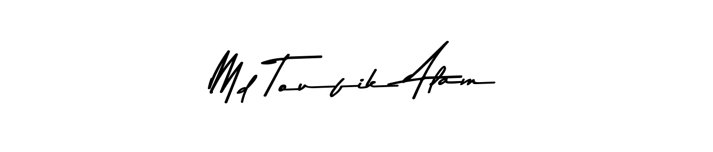 This is the best signature style for the Md Toufik Alam name. Also you like these signature font (Asem Kandis PERSONAL USE). Mix name signature. Md Toufik Alam signature style 9 images and pictures png