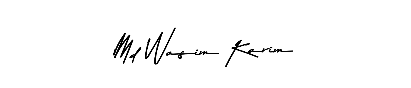 How to make Md Wasim Karim name signature. Use Asem Kandis PERSONAL USE style for creating short signs online. This is the latest handwritten sign. Md Wasim Karim signature style 9 images and pictures png