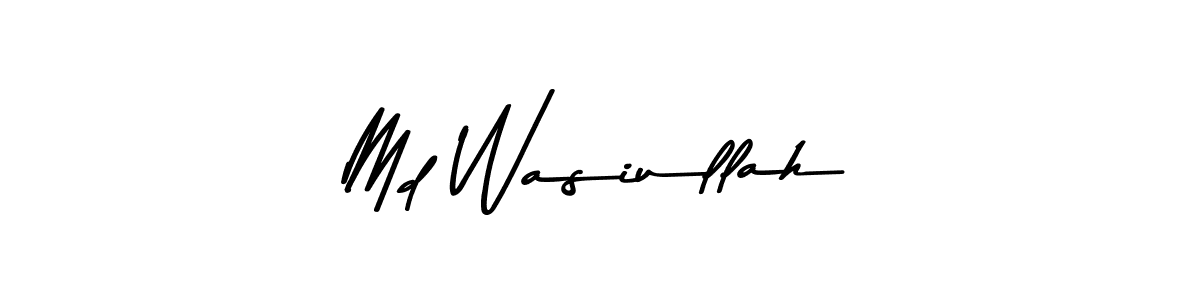 How to make Md Wasiullah name signature. Use Asem Kandis PERSONAL USE style for creating short signs online. This is the latest handwritten sign. Md Wasiullah signature style 9 images and pictures png