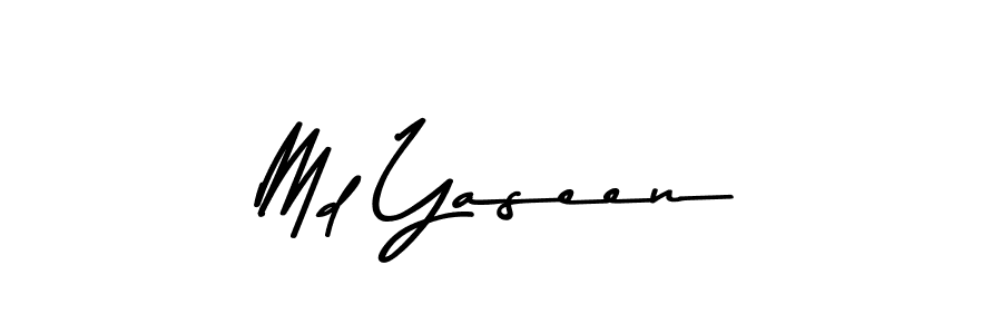 Create a beautiful signature design for name Md Yaseen. With this signature (Asem Kandis PERSONAL USE) fonts, you can make a handwritten signature for free. Md Yaseen signature style 9 images and pictures png