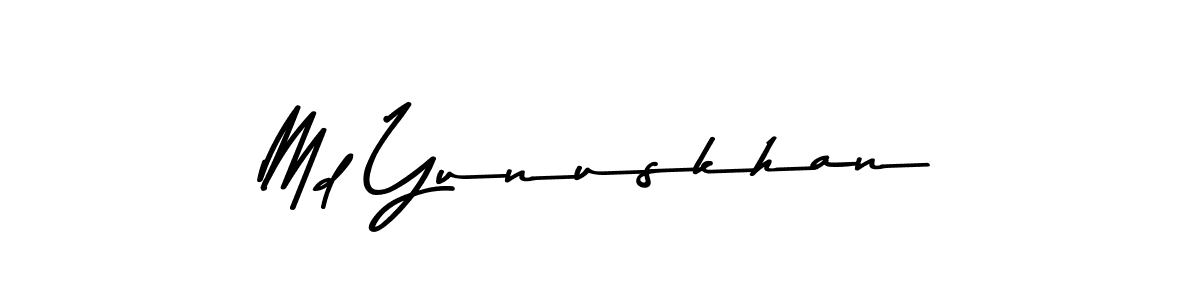 Create a beautiful signature design for name Md Yunuskhan. With this signature (Asem Kandis PERSONAL USE) fonts, you can make a handwritten signature for free. Md Yunuskhan signature style 9 images and pictures png