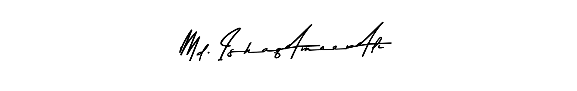 Create a beautiful signature design for name Md. Ishaq Ameer Ali. With this signature (Asem Kandis PERSONAL USE) fonts, you can make a handwritten signature for free. Md. Ishaq Ameer Ali signature style 9 images and pictures png