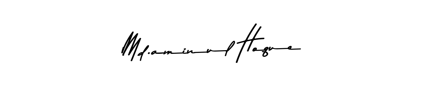 Create a beautiful signature design for name Md.aminul Hoque. With this signature (Asem Kandis PERSONAL USE) fonts, you can make a handwritten signature for free. Md.aminul Hoque signature style 9 images and pictures png