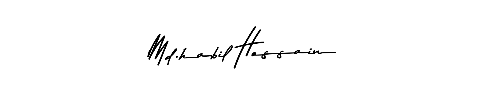 How to make Md.habil Hossain name signature. Use Asem Kandis PERSONAL USE style for creating short signs online. This is the latest handwritten sign. Md.habil Hossain signature style 9 images and pictures png