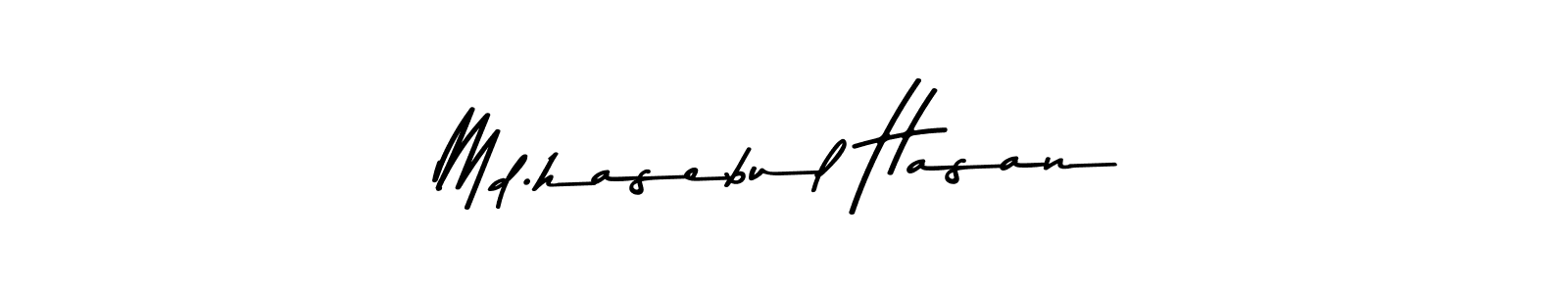 Create a beautiful signature design for name Md.hasebul Hasan. With this signature (Asem Kandis PERSONAL USE) fonts, you can make a handwritten signature for free. Md.hasebul Hasan signature style 9 images and pictures png